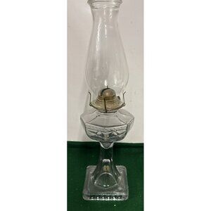Clear Glass Oil Lamp 1800 Hurricane Lamp Farmhouse
